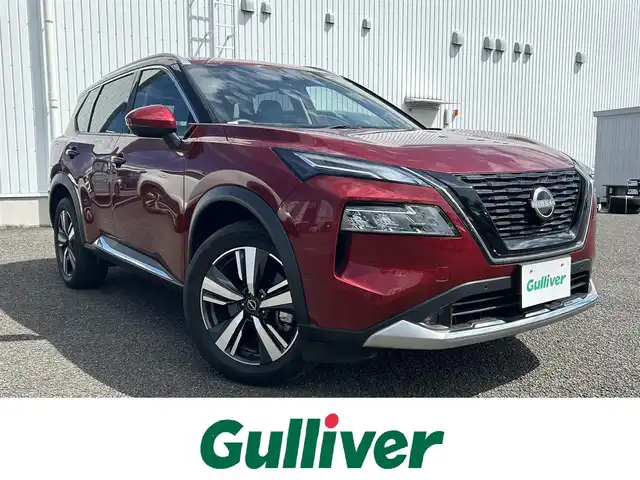 日産 エクストレイル G e－4ORCE 熊本県 2022(令4)年 0.2万km 赤 安全装備/・エマージェンシーブレーキ/・アラウンドビューモニター/・プロパイロット/・ふらつき防止/・インテリジェントルームミラー/・後側方支援/・SOSコール/メーカーナビゲーション/・AM/FM/フルセグTV/・Bluetooth/Apple car play/LEDヘッドライト/オートライト/ハンドルヒーター/全席シートヒーター/パワーシートDN席/シートメモリー/防水シート/ビルトインETC2.0/電動格納ドアミラー/プッシュスタート/スマートキー/純正19インチアルミホイール