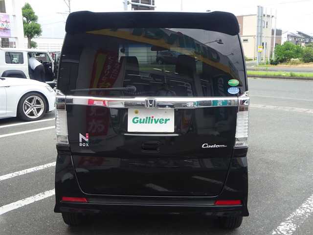 ホンダ Ｎ ＢＯＸ カスタム G SSパッケージ 山形県 2015(平27)年 9万km スマートブラック (株)IDOMが運営する【じしゃロン山形店】の自社ローン専用車両になります。/こちらは現金またはオートローンご利用時の価格です。/自社ローンご希望の方は別途その旨お申付け下さい。/ワンオーナー/禁煙車/純正Gathers SDナビ/（CD/DVD/BT/SD/フルセグTV）/ステアリングリモコン/バックカメラ/両側パワースライドドア/CTBA/あんしんパッケージ/アイドリングストップ/電動格納ミラー/フロントフォグランプ/スペアキー/純正フロアマット・バイザー/取扱説明書/保証書