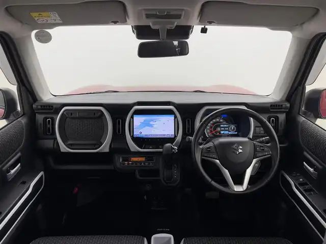 スズキ ハスラー HYBRID X ターボ 岡山県 2022(令4)年 2.4万km フェニックスレッドパール/ガンメタリック2トーンルーフ 純正９インチナビ　衝突軽減ブレーキ　レーダークルーズコントロール　アラウンドビューモニター　ＬＥＤヘッドライト　シートヒーター　ＥＴＣ　パドルシフト　Ｂｌｕｅｔｏｏｔｈ　フルセグＴＶ　オートハイビーム