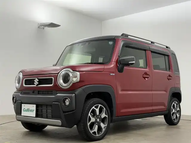 スズキ ハスラー HYBRID X ターボ 岡山県 2022(令4)年 2.4万km フェニックスレッドパール/ガンメタリック2トーンルーフ 純正９インチナビ　衝突軽減ブレーキ　レーダークルーズコントロール　アラウンドビューモニター　ＬＥＤヘッドライト　シートヒーター　ＥＴＣ　パドルシフト　Ｂｌｕｅｔｏｏｔｈ　フルセグＴＶ　オートハイビーム