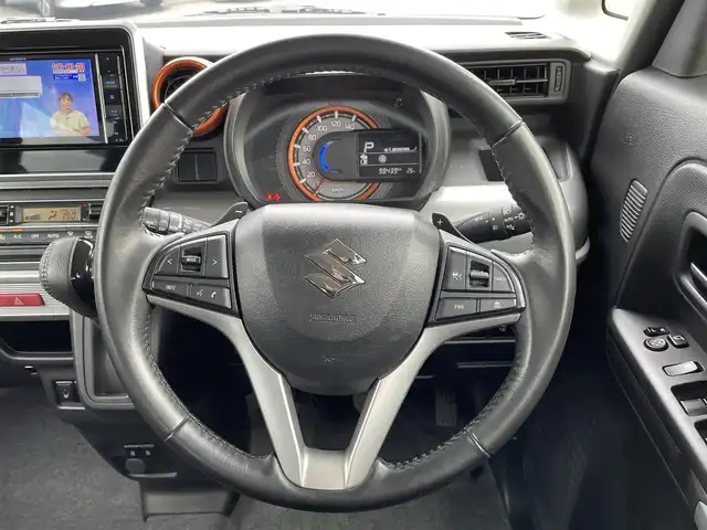 スズキ スペーシア ギア HYBRID XZターボ 道央・札幌 2020(令2)年 9.9万km デニムブルー ガンメタリック 2トーン 登録時走行距離98/439km/ターボ車/寒冷地仕様/社外メモリナビ(CD/DVD/FM/AM/SD/BT)/フルセグテレビ（走行中視聴可能）/スズキセーフティサポート/ウィンカーミラー/クルーズコントロール（追従走行あり）/ドアバイザー/プッシュスタート/両側パワースライドドア/前席シートヒーター/横滑り防止装置/ルーフレール/スマートキー/スペアキー×１/電動格納ミラー/後席テーブル/フォグランプ/ステアリングスイッチ/パドルシフト/ワイパー間欠時間コントローラー/PWRスイッチ/盗難防止装置/オートマチックハイビーム/積込冬タイヤ（純正AW/155/65/R14/22年製/溝4ｍｍ）