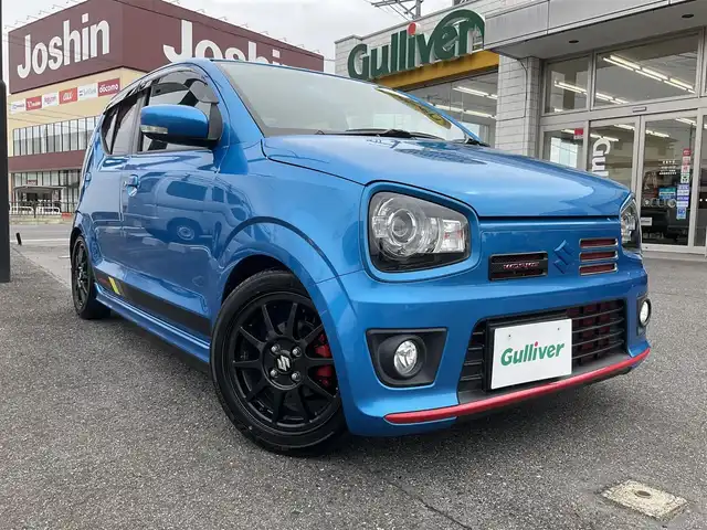 スズキ アルト ワークス 滋賀県 2019(平31)年 1.3万km ブリスクブルーM ワンオーナー/JAAA検査実施済み車両/検査時走行12313キロ/直列3気筒DOHC12バルブICターボ5速MT/カロッツェリアナビ（AVIC-RW901）/・フルセグTV・Bluetooth/バックモニター/純正レカロシート/純正フロントバンパーロアガーニッシュ/HKS EVC/CUSKO車高調/GREDDYインタークーラー/TRUSTエアクリーナー/モンスターフロントタワーバー/社外4連メーター/ブリッツマフラー/純正15インチAW/カロッツェリアドライブレコーダー/社外レーダー/純正マット/バイザー/取説/保証証/スペアキー/