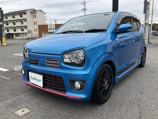 スズキ アルト ワークス 滋賀県 2019(平31)年 1.3万km ブリスクブルーM ワンオーナー/JAAA検査実施済み車両/検査時走行12313キロ/直列3気筒DOHC12バルブICターボ5速MT/カロッツェリアナビ（AVIC-RW901）/・フルセグTV・Bluetooth/バックモニター/純正レカロシート/純正フロントバンパーロアガーニッシュ/HKS EVC/CUSKO車高調/GREDDYインタークーラー/TRUSTエアクリーナー/モンスターフロントタワーバー/社外4連メーター/ブリッツマフラー/純正15インチAW/カロッツェリアドライブレコーダー/社外レーダー/純正マット/バイザー/取説/保証証/スペアキー/