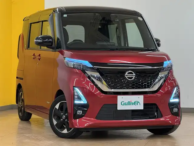 日産 ルークス HWS X プロパイロットED 群馬県 2021(令3)年 5.1万km スパークリングレッド/ブラック 2トーン 日産360°セーフティアシスト/・エマージェンシーブレーキ/・プロパイロット/・車線逸脱警報/・車線逸脱防止支援システム/・ハンドル支援/・先行車発進お知らせ/・速度標識表示/・道路標識表示/・ふらつき警報/・クリアランスソナー前後/・アダプティブLEDヘッドライトシステム/・踏み間違い衝突防止アシスト/・前方衝突予測警報/純正9インチナビゲーション/　CD/DVD/BT/フルセグ/MSV/iPod/AUX/　AppleCarPlay/AudroidAuto/アラウンドビューモニター/ビルドインETC/前後ドライブレコーダー/ステアリングスイッチ/スマートキー/プッシュスタート/LEDヘッドライト/フォグランプ/オートライト/両側ハンズフリーオートスライドドア/オートブレーキホールド/リヤシーリングファン/純正14インチAW/純正フロアマット/純正ドアバイザー/横滑り防止システム/電動格納ドアミラー