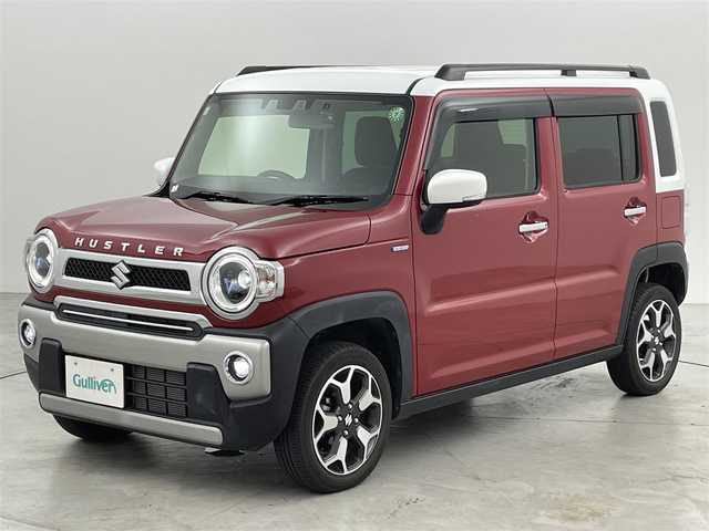 スズキ ハスラー Jスタイル 福岡県 2021(令3)年 1.2万km フェニックスレッドパール/ホワイト2トーンルーフ 社外ナビ（ＢＴ，フルセグＴＶ）　/バックカメラ　/前方ドライブレコーダー　/コーナーセンサー　/衝突軽減ブレーキ　/レーンキープ　/横滑り防止装置　/アイドリングストップ　/シートヒーター　/純正１５インチＡＷ　/ＬＥＤ