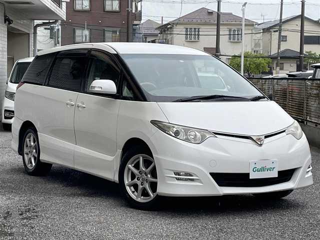 トヨタ エスティマ アエラス Gエディション 千葉県 2008(平20)年 7.9万km ホワイトパールクリスタルシャイン 純正HDDナビゲーション/（CD/DVD/SD/フルセグTV）/純正フリップダウンモニター/バックカメラ/両側パワースライドドア/ビルトインETC/キセノンライト/フォグライト/オートライト/電格ミラー/ドアバイザー/純正フロアマット/純正17インチアルミホイール
