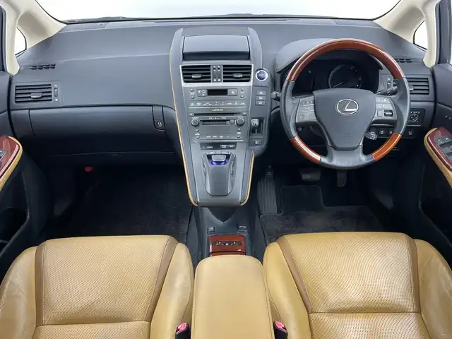 レクサス ＨＳ 250h バージョンI 新潟県 2010(平22)年 5.2万km ホワイトパールクリスタルシャイン 純正ＨＤＤナビ（CD・MD・USB・DVD）/レザーシート　/バックフロントカメラ　/前席パワーシート/前席シートヒーター/前席エアシート　/メモリーシート　/前後コーナーセンサー　/クルーズコントロール　/フルセグ　/オートライト/純正ビルトインETC　/アイドリングストップ/ウッドコンビステアリング/ステアリングリモコン/コーナーポール/リアサンシェード/スマートキー/スペアキー/純正フロアマット/純正１７インチアルミホイール