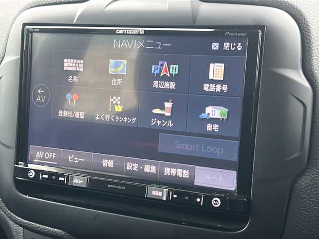 クライスラー・ジープ ジープ レネゲード トレイルホーク 徳島県 2017(平29)年 8.6万km ベージュ 社外8型ナビ　AVIC-RL900/（ラジオ/DISC/USB/フルセグ/BT）/バックカメラ/ビルトインETC/クルーズコントロール/前後コーナーセンサー/LEDヘッドライト/純正17インチアルミホイール/ステアリングリモコン/自動パーキングブレーキ/フォグライト/ルーフレール/純正フロアマット/スペアキー/プッシュスタート