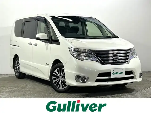日産 セレナ HWS S HV Vセレ +Sefty 大阪府 2015(平27)年 6.3万km ブリリアントホワイトパール 社外ナビ(フルセグ/DVD再生/Bluetooth) バックカメラ 後席モニター 両側パワースライドドア レーンアシスト クルコン オートライト アイドリングストップ HIDヘッドライト スマートキー