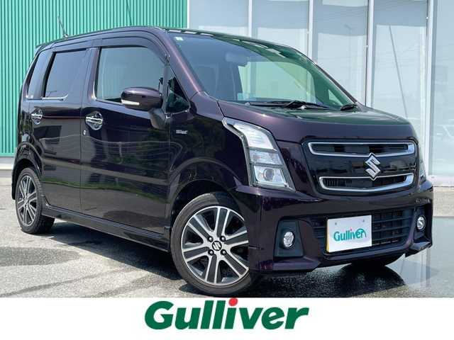 スズキ ワゴンＲ スティングレー HYBRID T 福岡県 2017(平29)年 10.8万km ムーンライトバイオレットPM スズキセーフティサポート/レーンキープアシスト　/盗難防止/エアバッグ/SDナビ/BT/フルセグTV/CDチェンジャー/純正アルミホイール/純正フロアマット/USB/ETC/LED/クルコン/ターボ