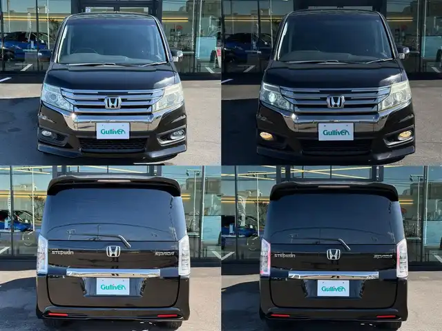 ホンダ ステップワゴン スパーダ Z クールスピリット 栃木県 2012(平24)年 8.4万km プレミアムスパークルブラックパール 社外8インチナビ/フルセグTV走行中OK/DVD再生機能/Bluetoothオーディオ/バックカメラ/ステアリングリモコン/リモコン付きフリップダウンモニター/両側パワスラ/ビルトインETC/パドルシフト/ハーフレザーシート/スマートキー×2