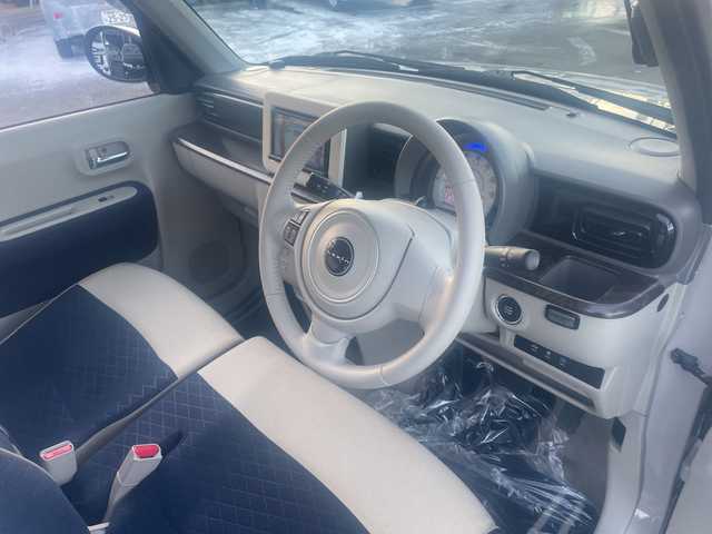 スズキ ラパン モード 道東・釧路十勝 2019(平31)年 4.7万km フォーンベージュメタリック/ホワイト2トーンルーフ 4WD/社外メモリナビ　SL3122NV/　(AM/FM/CD/BT)/フルセグTV/純正エンジンスターター/衝突被害軽減ブレーキ/横滑り防止装置/前席シートヒーター/アイドリングストップ/エンジンプッシュスタート/ステアリングスイッチ/オートライト