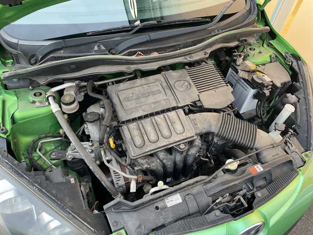 マツダ デミオ 13C－V 神奈川県 2012(平24)年 4.1万km スピリティッドグリーンメタリック 純正ＳＤナビ（C9Y7）/ＣＤ／ＤＶＤ/ワンセグＴＶ/ＥＴＣ/ワンオーナー/純正アルミホイール/純正フロアマット/オートライト/ＡＢＳ/ハロゲンヘッドライト/リモコンキー/エアバック/保証書/取扱説明書