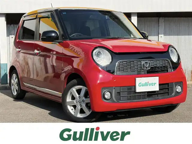 ホンダ Ｎ ＯＮＥ プレミアム Lパッケージ 三重県 2014(平26)年 7.4万km ミラノレッド ♪車検令和９年１月１９日/赤x黒ルーフ　ツートン色/イクリプスナビ/　・CD再生/　・TV/スマートキーx２/プッシュスタート/HIDヘッドライト/オートライト/ドライブレコーダー前後/革巻きステアリング/オートリトラクタブルミラー/ウィンカーミラー/アイドリングストップ/ETC/フロアマット/横滑り防止機能/カーテンエアバック