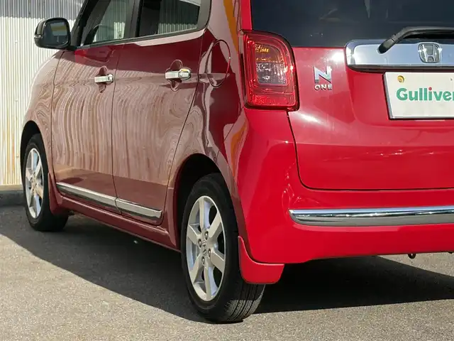 ホンダ Ｎ ＯＮＥ プレミアム Lパッケージ 三重県 2014(平26)年 7.4万km ミラノレッド ♪車検令和９年１月１９日/赤x黒ルーフ　ツートン色/イクリプスナビ/　・CD再生/　・TV/スマートキーx２/プッシュスタート/HIDヘッドライト/オートライト/ドライブレコーダー前後/革巻きステアリング/オートリトラクタブルミラー/ウィンカーミラー/アイドリングストップ/ETC/フロアマット/横滑り防止機能/カーテンエアバック