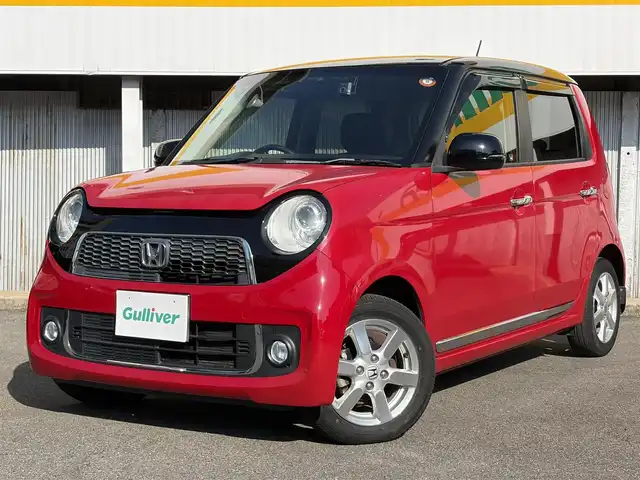 ホンダ Ｎ ＯＮＥ プレミアム Lパッケージ 三重県 2014(平26)年 7.4万km ミラノレッド ♪車検令和９年１月１９日/赤x黒ルーフ　ツートン色/イクリプスナビ/　・CD再生/　・TV/スマートキーx２/プッシュスタート/HIDヘッドライト/オートライト/ドライブレコーダー前後/革巻きステアリング/オートリトラクタブルミラー/ウィンカーミラー/アイドリングストップ/ETC/フロアマット/横滑り防止機能/カーテンエアバック