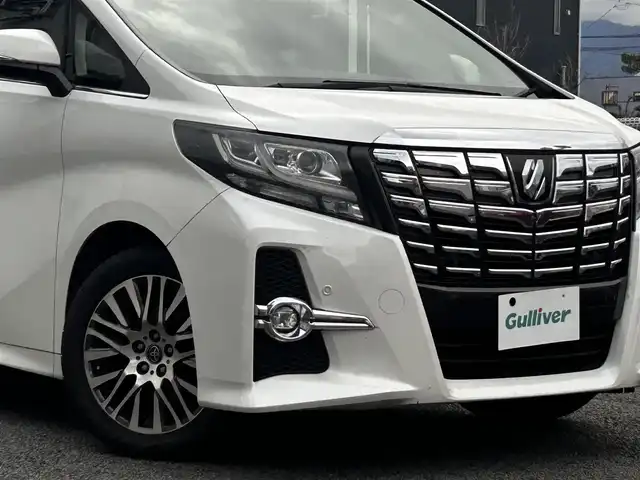 トヨタ アルファード SA Cパッケージ 静岡県 2017(平29)年 15.2万km ホワイトパールクリスタルシャイン ~JBLサウンド~/ユーザー買取車両/純正メーカーOPナビ/　【CD/DVD/BT/地デジフルセグTV】/純正18インチAW/純正LEDヘッドライト/純正フリップダウンモニター/黒本革シート/シートヒーター/Wサンルーフ/全方位カメラ/レーダークルーズコントロール/プリクラッシュセーフティシステム/ビルトインETC2.0/ウッドコンビステアリング/両側パワースライドドア/パワーバックドア/ステアリングヒーター/2列目オットマン/電動パーキングブレーキ/オートホールド/新車時保証書/取扱説明書/スペアキー×1