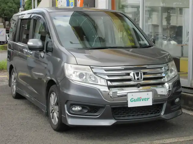 ホンダ ステップワゴン スパーダ Z インターナビセレ 鹿児島県 2012(平24)年 9.1万km ポリッシュドメタルメタリック ワンオーナー/純正HDDインターナビ/リヤエンターテイメントシステム/マルチビューカメラシステム/ビルトインETC/クルーズコントロール/両側パワースライドドア/革巻きステアリング/パドルシフト/スマートキー×2本/取説&保証書有り