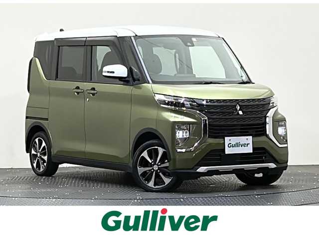 三菱 ｅＫクロススペース G プラスエディション 愛媛県 2021(令3)年 0.1万km 緑Ⅱ 衝突軽減ブレーキ　社外メモリナビ　Bluetooth　フルセグ　CD　DVD　アラウンドビューモニター　両側パワースライドドア　LDW　LDP　スマートキー　スペアキー　プッシュスタートアイドリングストップ　ダウンヒルアシスト
