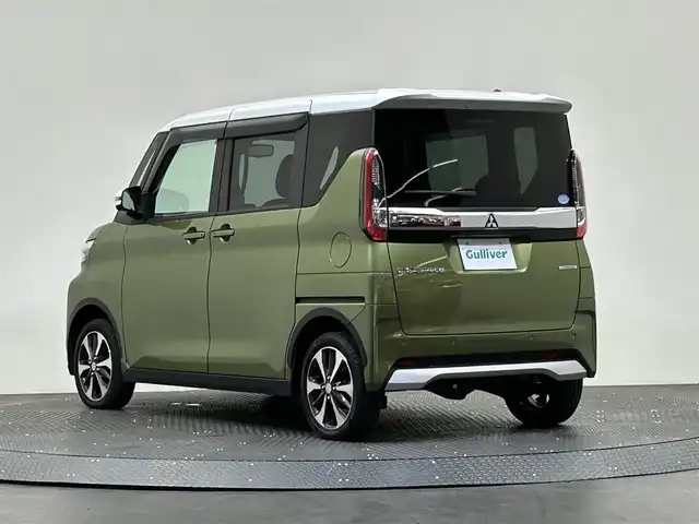 三菱 ｅＫクロススペース G プラスエディション 愛媛県 2021(令3)年 0.1万km 緑Ⅱ 衝突軽減ブレーキ　社外メモリナビ　Bluetooth　フルセグ　CD　DVD　アラウンドビューモニター　両側パワースライドドア　LDW　LDP　スマートキー　スペアキー　プッシュスタートアイドリングストップ　ダウンヒルアシスト