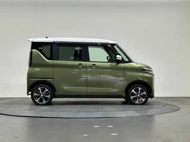 三菱 ｅＫクロススペース G プラスエディション 愛媛県 2021(令3)年 0.1万km 緑Ⅱ 衝突軽減ブレーキ　社外メモリナビ　Bluetooth　フルセグ　CD　DVD　アラウンドビューモニター　両側パワースライドドア　LDW　LDP　スマートキー　スペアキー　プッシュスタートアイドリングストップ　ダウンヒルアシスト