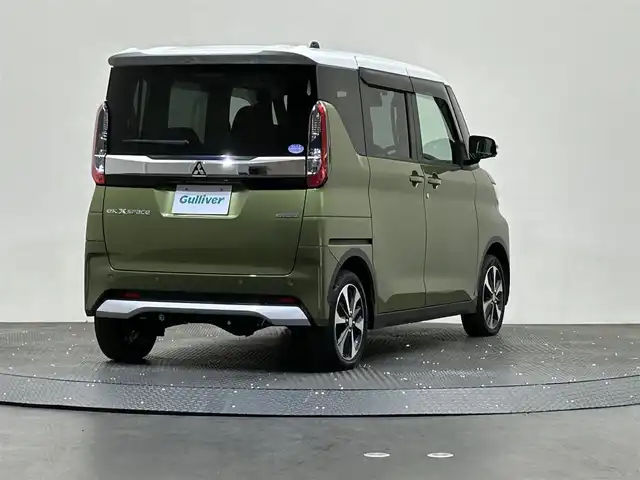 三菱 ｅＫクロススペース G プラスエディション 愛媛県 2021(令3)年 0.1万km 緑Ⅱ 衝突軽減ブレーキ　社外メモリナビ　Bluetooth　フルセグ　CD　DVD　アラウンドビューモニター　両側パワースライドドア　LDW　LDP　スマートキー　スペアキー　プッシュスタートアイドリングストップ　ダウンヒルアシスト