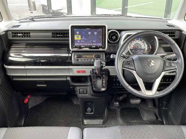 スズキ スペーシア カスタム HYBRID XS ターボ 福岡県 2018(平30)年 9万km ピュアホワイトP 社外メモリナビ/FM/AM/CD/DVD/SD/BT/フルセグTV/バックカメラ/デュアルカメラブレーキサポート/両側パワースライドドア/シートヒーター/プッシュスタート/ETC/パドルシフト/サンシェード/純正フロアマット/純正ドアバイザー/純正アルミホイール