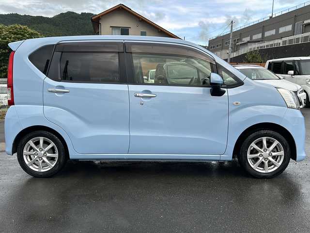 ダイハツ ムーヴ X SAⅡ 山梨県 2016(平28)年 4.7万km シルキーブルーP 純正ナビ/フルセグTV/BT/CD/DVD/USB/AUX/4WD/ETC/オートライト/純正フロアマット/スマートキー/スペアキー1本/プッシュスタート/オートライト　/レーンキープアシスト/衝突被害軽減システム/アイドリングストップ/パワーウインドウ/純正フロアマット