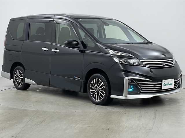 日産 セレナ ライダー 道央・札幌 2016(平28)年 7.3万km ダイヤモンドブラック ・4WD/・寒冷地仕様/・純正ナビ&CD&DVD&SD&BT&TV/・全方位カメラ/・純正フリップダウンモニター/・両側パワースライドドア/・プロパイロット/・衝突軽減ブレーキ/・レーンキープアシスト/・デジタルインナーミラー/・TVキャンセラー/・社外レーダー/・パーキングアシスト/・ドアミラーヒーター/・LEDヘッドライト/・LEDフォグランプ/・LEONIS15インチAW