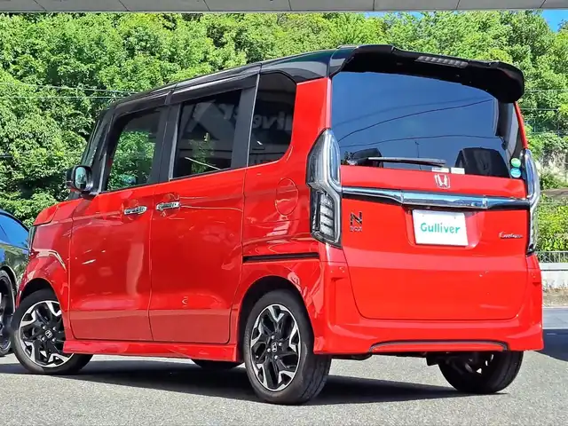 ホンダ Ｎ ＢＯＸ カスタム G L ターボ ホンダセンシング 大阪府 2018(平30)年 1.9万km ミラノレッド /禁煙車//HondaSENSING//ACC(アダプティブクルーズコントロール//LKAS(車線維持支援システム）//オートハイビーム//純正シーケンシャルターンランプ//社外ナビ【AVN-LS01】//CD/DVD/Bluetooth/フルTV//バックカメラ//ステアリングスイッチ//両側パワースライドドア//ビルトインETC//USB充電//ハーフレザーシート//純正15AW//前後ドラレコ【DRC-35ST】