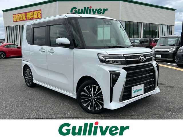 ダイハツ タント カスタム RS 鳥取県 2022(令4)年 3.9万km シャイニングホワイトパール ターボ車/純正ナビ/フルセグ/DVD/CD/BT/USB/全方位カメラ/スマートアシスト/前後クリアランスソナー/ブレーキホールド/レーンキープアシスト/両側パワースライド/ハーフレザーシート/前席シートヒーター/LEDヘッドライト/フォグライト/純正15インチアルミホイール/プッシュエンジンスタート/アイドリングストップ/フロアマット/ドアバイザー/保証書・取扱説明書