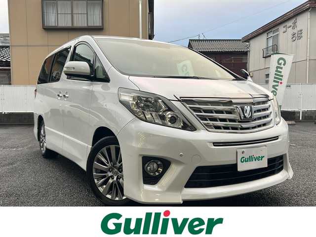 トヨタ アルファード 240S タイプゴールド 岐阜県 2013(平25)年 10.3万km ホワイトパールクリスタルシャイン ワンオーナー/ALPINE8インチナビ/フルセグTV/DVD/CD/HDD/AM/FM/SD/USB/Bluetooth/外部入力/ダブルサンルーフ/後席フリップダウンALPINEモニター/クルーズコントロール/ハーフレザーシート/ビルトインETC/パワーバックドア/両側パワースライドドア/ウッドステアリング/バックカメラ/プッシュスタート/スマートキー/nanoe/ECOMODE/電動格納ミラー/３列シート/純正マット/オートエアコン/オートライト/横滑り防止装置/ROOMライト