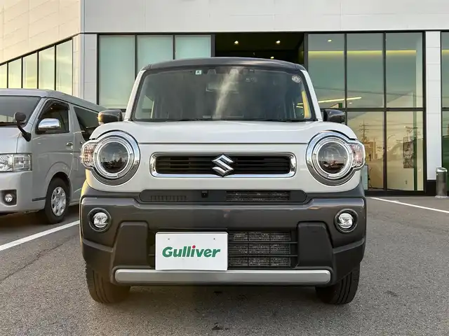 スズキ ハスラー HYBRID X 愛媛県 2022(令4)年 2.7万km ピュアホワイトパール/ガンメタリック2トーン 登録時走行距離：26335km/メーカーOP純正ナビ/AM/FM/フルセグTV/前後ドラレコ/ビルトインETC/全周囲カメラ/クルコン/レーンキープアシスト/衝突軽減システム/横滑り防止装置/盗難防止装置/LEDヘッドライト/フォグランプ/オートライト/エンジンスタートボタン/スマートキー/スペアキー/純正アルミホイール/純正フロアマット