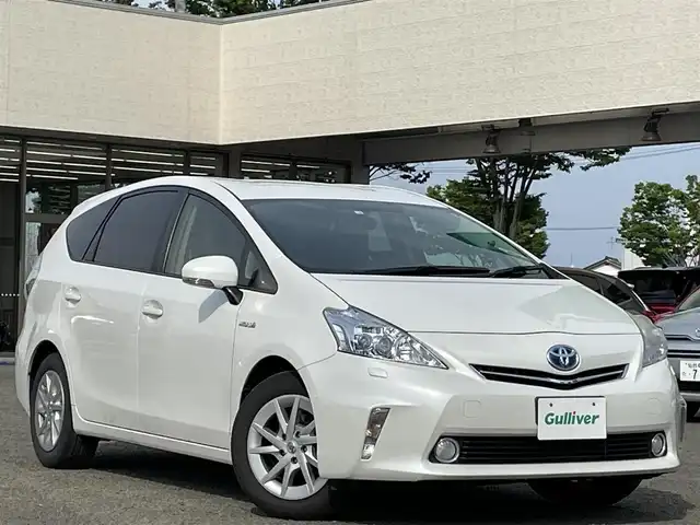トヨタ プリウス α G 宮城県 2012(平24)年 12.7万km ホワイトパールクリスタルシャイン 純正ナビ/クルコン/ビルトインＥＴＣ/ＣＤ／ＤＶＤ／Ｂｌｕｅｔｏｏｔｈ/プッシュスタート/純正フロアマット/スペアキー/スマートキー