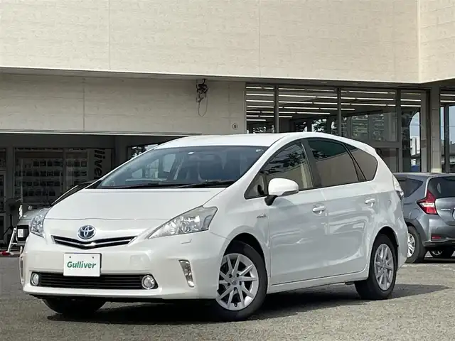 トヨタ プリウス α G 宮城県 2012(平24)年 12.7万km ホワイトパールクリスタルシャイン 純正ナビ/クルコン/ビルトインＥＴＣ/ＣＤ／ＤＶＤ／Ｂｌｕｅｔｏｏｔｈ/プッシュスタート/純正フロアマット/スペアキー/スマートキー
