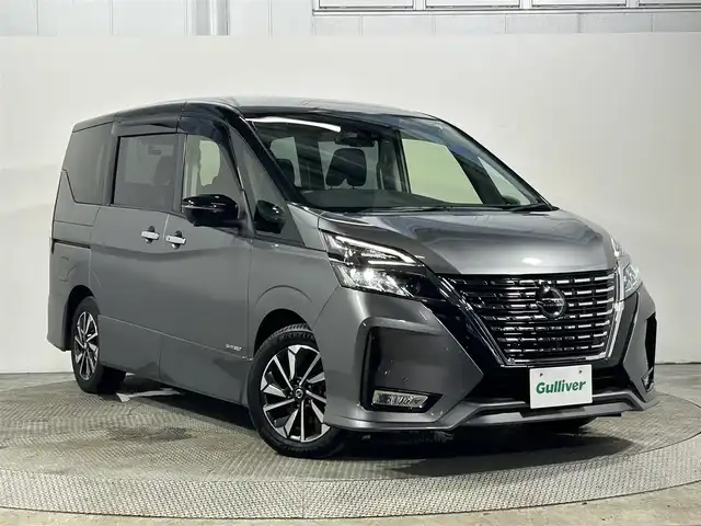 日産 セレナ ハイウェイスター V 大阪府 2021(令3)年 2.1万km ダークメタルグレー/ダイヤモンドブラック ProPILOT 純正ナビ(フルセグ/DVD再生/Bluetooth) 360カメラ 後席モニター デジタルインナーミラー 衝突軽減 レーダークルコン BSM クリアランスソナー ドラレコ