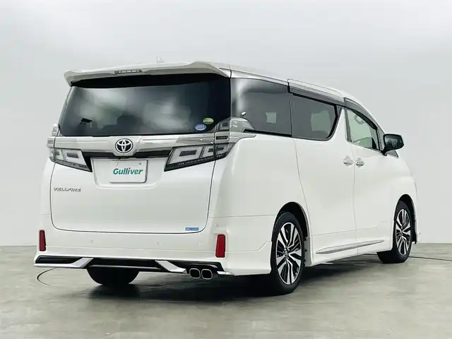 トヨタ ヴェルファイア Z Gエディション 福島県 2018(平30)年 2.9万km ホワイトパールクリスタルシャイン トヨタセーフティセンス/・レーンディパーチャーアラート/・レーントレーシングアシスト/・レーンチェンジアシスト（LCA）/・レーダークルーズコントロール/・先行車発進アラーム/・ロードサインアシスト/・プリクラッシュセーフティ/・プロアクティブドライビングアシスト（PDA）/・オートマチックハイビーム/ブラインドスポットモニター/純正ナビ/・フルセグ/CD/DVD/SD/USB/BT/AUX/AM/FM/・マルチビューカメラシステム/・ビルトインETC2.0/ＪＢＬサウンドシステム/純正フリップダウンモニター/デジタルインナーミラー/コンビステアリング/・ステアリングスイッチ/・ステアリングヒーター/１００V電源/LEDヘッドライト/・LEDフォグランプ/・オートライト/レザーシート/・D席パワーシート/・前席シートヒーター/・前席ベンチレーションシート/両側パワースライドドア/・後席サンシェード/パワーリアゲート/モデリスタエアロ/電動パーキングブレーキ/・ブレーキホールド/電動格納ミラー/・ウィンカーミラー/純正フロアマット/ドアバイザー/プッシュスタート/・スマートキー
