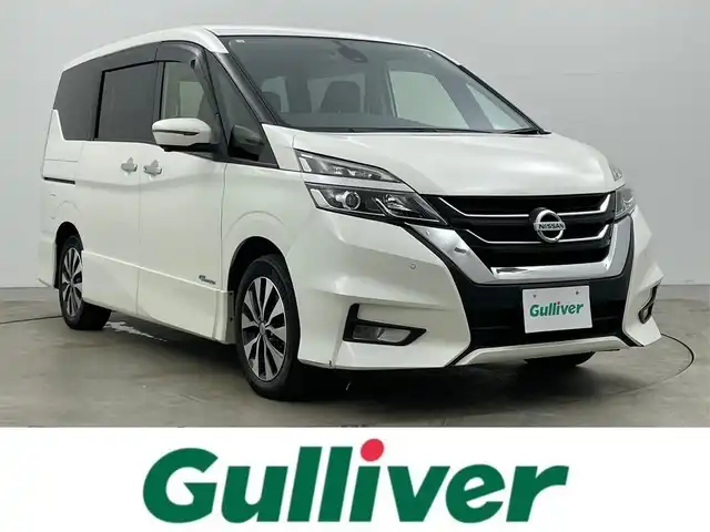 日産 セレナ ハイウェイスター Vセレクション 岡山県 2018(平30)年 5.8万km ブリリアントホワイトパール 純正9インチナビ/（CD/DVD/ブルーレイ/BT/フルセグ/USB）/型番：MM518D-L /純正11インチフリップダウンモニター /衝突軽減ブレーキ /両側電動スライド /アラウンドビューモニター /ビルトインETC /LEDヘッドライト /フォグランプ/オートライト/クルーズコントロール /ドライブレコーダー/コーナーセンサー/プッシュスタート/純正アルミホイール/新車保証書/取扱説明書/スペアキー×１