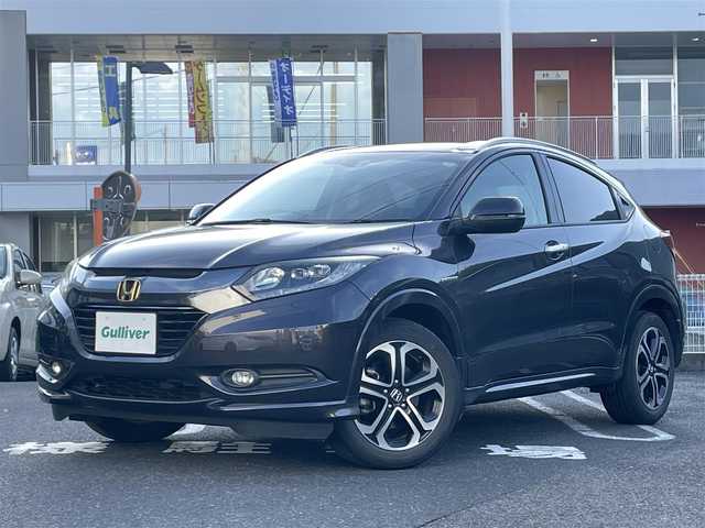 ホンダ ヴェゼル ハイブリッド Z 長崎県 2015(平27)年 12.8万km ルーセブラックM プッシュスタート/車両取扱説明書/ナビ取扱説明書/保証書/スマートキー/追従走行無しクルーズコントロール/純正SDナビ(BT/AM/FM/フルセグTV/SD)/純正フロアマット/純正17インチアルミホイール/オートライト/バックカメラ/ETC/ABS/VSA/イモビライザーシステム/車両接近通報装置/SRSサイド+カーテンエアバッグ