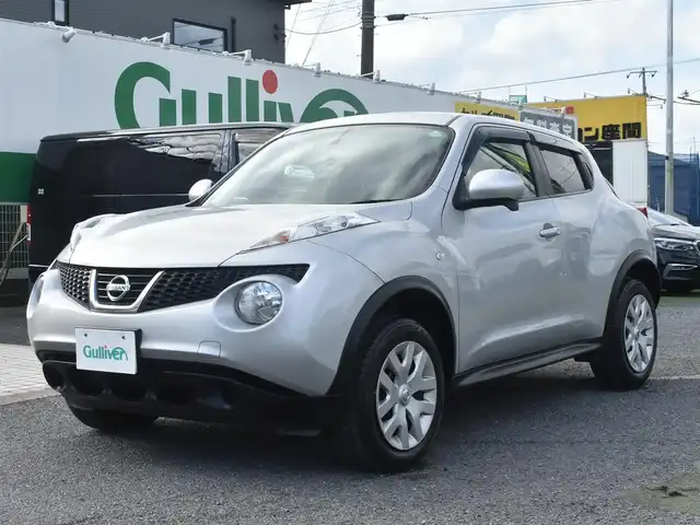 日産 ジューク 15RS タイプV 神奈川県 2012(平24)年 2万km ブリリアントシルバー 純正7インチワイドナビ/：ワンセグTV/：CD再生/：バックカメラ/マフラーカッター/純正フロアマット/：ドアバイザー/プライバシーガラス