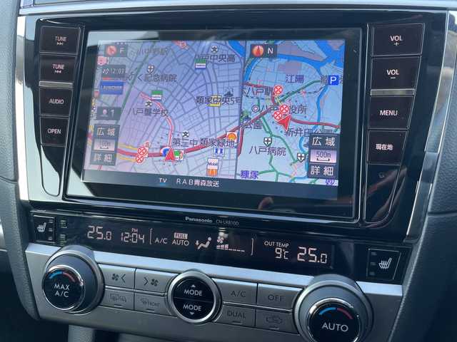 スバル アウトバック リミテッド スマートED 青森県 2016(平28)年 9.1万km クリスタルホワイトP 4WD/純正8インチナビ・フルセグTV/CD・DVD・Bluetooth・SD・HDMI/バックカメラ/ハーフレザーシート/前席パワーシート/前後席シートヒーター/アイサイトver.3/アドバンスドセイフティパッケージ/衝突軽減ブレーキ/追従クルーズコントロール/アクティブレーンキープ/ブラインドスポットモニター/ハイビームアシスト/パドルシフト/前方ドライブレコーダー/サイド・カーテンエアバッグ/ビルトインETC/パドルシフト/LEDヘッドライト/フォグランプ/リアフォグランプ/純正18インチアルミ/ルーフレール