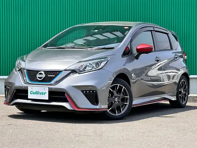 日産 ノート e－パワー ニスモ 宮城県 2020(令2)年 7.1万km ダークメタルグレー インテリジェントエマージェンシーブレーキ/純正SDナビ/【CD・DVD・SD・BT・USB・フルセグTV】/アラウンドビューモニター/純正16インチAW/純正エアロ/デジタルインナー/クルーズコントロール/社外コンソールBOX/車線逸脱警報/踏み間違い衝突防止アシスト/フロント＆バックソナー/ハイビームアシスト/オートライト/LEDヘッドライト/LEDデイライト/革巻きステアリング/ステアリングスイッチ/シートリフター/スマートキー＆プッシュスタート/電動格納ミラー/アルミ製ペダル/純正フロアマット/ドアバイザー/Wエアバッグ/ETC