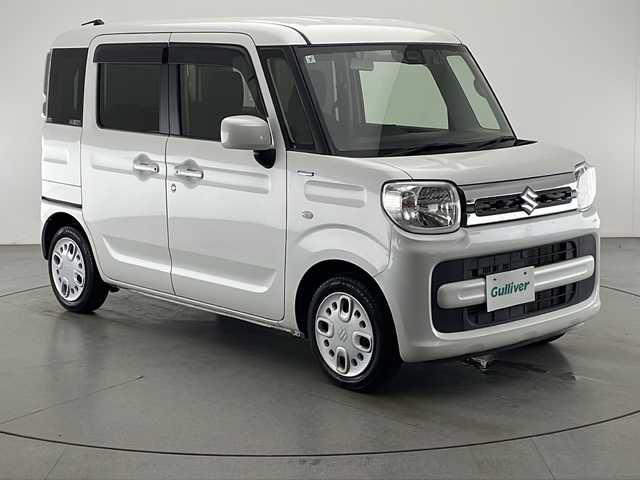 スズキ スペーシア HYBRID X 宮崎県 2019(令1)年 1.9万km ピュアホワイトP 禁煙車/衝突被害軽減ブレーキ/社外ナビTV/（ストラーダ/CN-RE05WD/CD/DVD/Bluetooth/フルセグTV）/社外前後ドライブレコーダー/純正セキュリティアラーム/純正フロアマット/両側電動スライドドア/クリアランスソナー/レーンディパーチャーアラート/シートヒーター/オートエアコン/ETC/スマートキー/プッシュエンジンスタート/スペアキー/新車時保証書/取扱い説明書