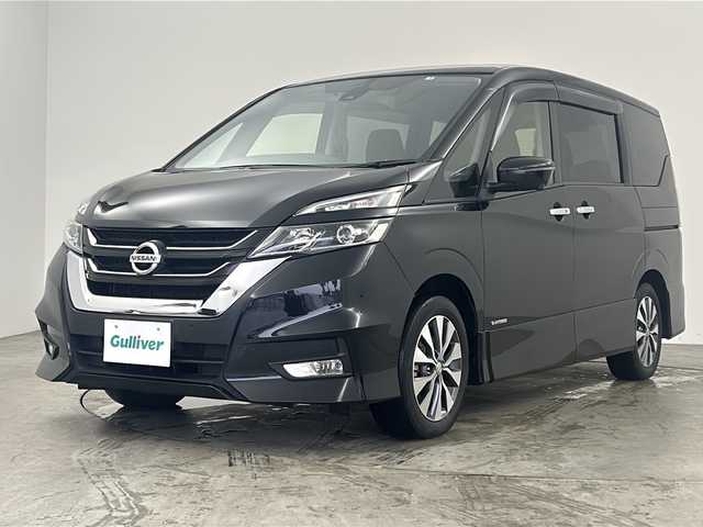 日産 セレナ ハイウェイスターVセレクションⅡ 兵庫県 2019(令1)年 6万km ダイヤモンドブラック ・純正9インチナビ＆BT＆TV＆CD＆DVD&SD/・アラウンドビューモニター/・プロパイロット/・両側パワースライドドア/・ハンズフリーオートスライドドア/・インテリジェント パーキングアシスト/・アイドリングストップ/・電動パーキングブレーキ/・オートブレーキホールド/・ビークルダイナミクスコントロール/・ヒルスタートアシスト/・エマージェンシーブレーキ/・LI（車線逸脱防止支援システム）/・LDW（車線逸脱警報）/・BSI（後側方衝突防止支援システム）/・BSW（後側方車両検知警報）/・RCTA（後退時車両検知警報）/・インテリジェント DA（ふらつき警報）/・踏み間違い衝突防止アシスト/・標識検知機能（進入禁止標識検知/・最高速度標識検知/・一時停止標識検知/・ビルトインETC/・ドライブレコーダー/・ドアバイザー/・スマートルームミラー/・LEDヘッドライト/・純正フロアマット/・純正16インチアルミホイール/・スマートキー/・プッシュスタート