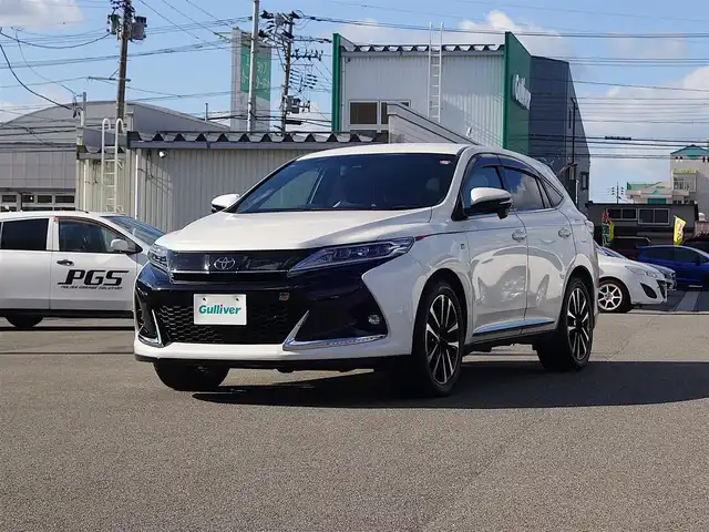 トヨタ ハリアー エレガンス GRスポーツ 山形県 2018(平30)年 1.6万km ホワイトパールクリスタルシャイン 4WD/衝突被害軽減システム/ワンオーナー/アルパインメモリナビ/　　【CD DVD BT フルセグ USB】/バックカメラ/レーダークルーズコントロール/LEDオートヘッドライト/ハーフレザーシート/パワーシート/純正19インチアルミホイール/アイドリングストップ/ステアリングスイッチ/MTモード付AT/IC付ターボ/電動格納ウィンカーミラー/フォグランプ/スマートキー/ETC