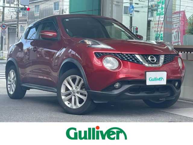 日産 ジューク 15RX Vセレクション 愛知県 2016(平28)年 2.6万km ラディアントレッド ワンオーナー/純正メモリナビ〈MJ116D-W〉/フルセグＴＶ/CD/AUX/バックカメラ/ビルトインETC/純正フロアマット/アイドリングストップ/車線逸脱警報/エマージェンシーブレーキ/ビークルダイナミクスコントロール/ステアリングスイッチ/フロントフォグランプ