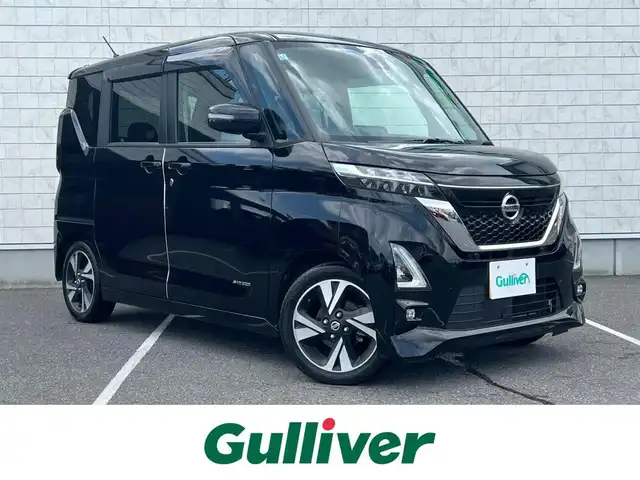 日産 ルークス ハイウェイスター Gターボ 栃木県 2021(令3)年 6.9万km ブラック 純正SDナビ/Bluetooth CD DVD USB/TV ワンセグ/アラウンドビューモニター/ハンズフリーオートスライドドア/ドライブレコーダー/ETC/ドアバイザー/コーナーセンサー/横滑り防止装置/レーンキープアシスト/オートライト/LEDヘッドライト/衝突被害軽減システム/取扱説明書