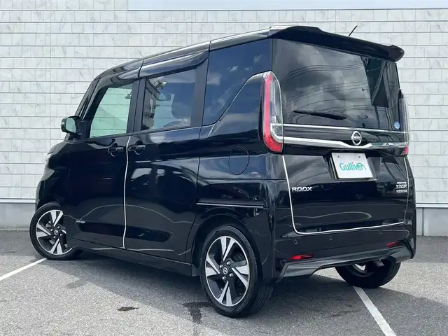 日産 ルークス ハイウェイスター Gターボ 栃木県 2021(令3)年 6.9万km ブラック 純正SDナビ/Bluetooth CD DVD USB/TV ワンセグ/アラウンドビューモニター/ハンズフリーオートスライドドア/ドライブレコーダー/ETC/ドアバイザー/コーナーセンサー/横滑り防止装置/レーンキープアシスト/オートライト/LEDヘッドライト/衝突被害軽減システム/取扱説明書