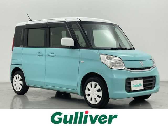 スズキ スペーシア X 熊本県 2015(平27)年 4.7万km フレンチミントパールメタリック 禁煙車　/純正ナビ（ＣＤ・ＤＶＤ・フルセグ・ＢＴ・ＡＵＸ・ＵＳＢ）/全周囲カメラ　/社外前方ドライブレコーダー　/片側パワースライドドア　/運転席シートヒーター　/衝突軽減ブレーキ　/レーンキープアシスト/横滑り防止/アイドリングストップ/純正フロアマット/オートライト/スマートキー/プッシュスタート