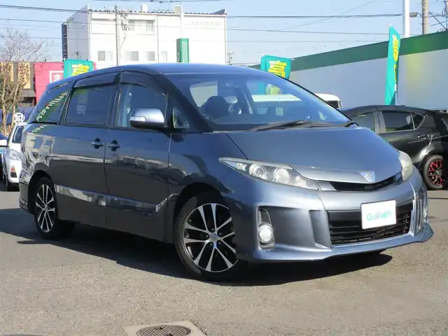 トヨタ エスティマ アエラス 岡山県 2013(平25)年 6.1万km グレイッシュブルーマイカメタリック ワンオーナー/純正SDナビ/フルセグテレビ/バックカメラ/Bluetooth/DVD再生可能/両側パワースライドドア/オートライト/クルーズコントロール/HIDヘッドライト/ビルトインETC/純正18AW/純正フロアマット